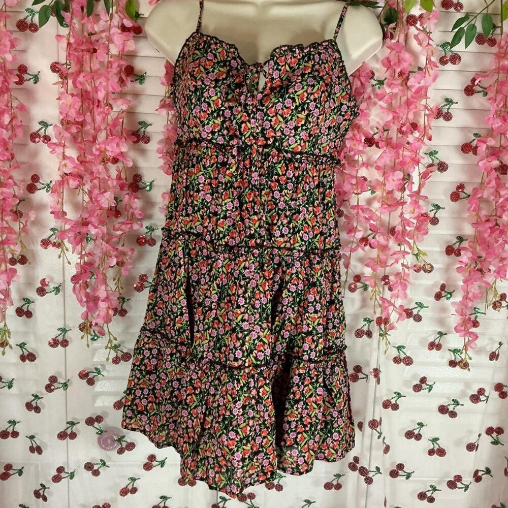 Bdarlin Black Floral Mini Dress